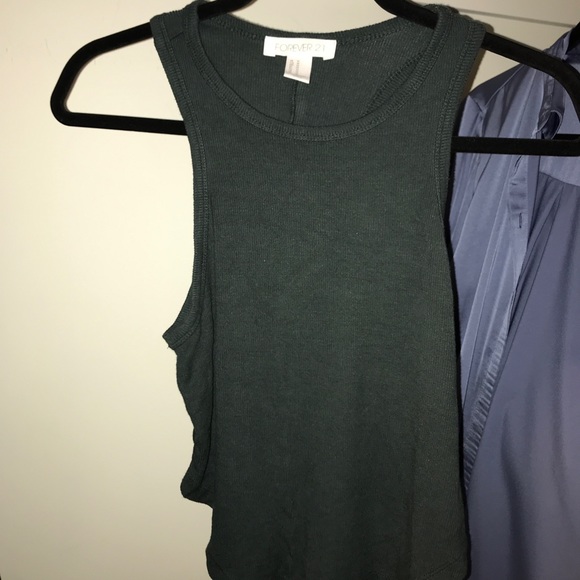 forever 21 green racer back flowy tank - Picture 1 of 3